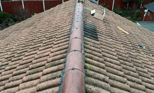 Fully installed dry ridge system, providing secure protection and improved roof stability.