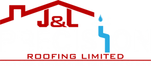 J&L Precision Roofing Logo, White, transparent background