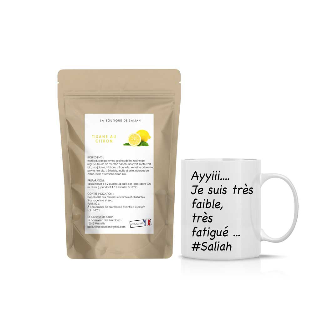 Tisane citron avec son mug