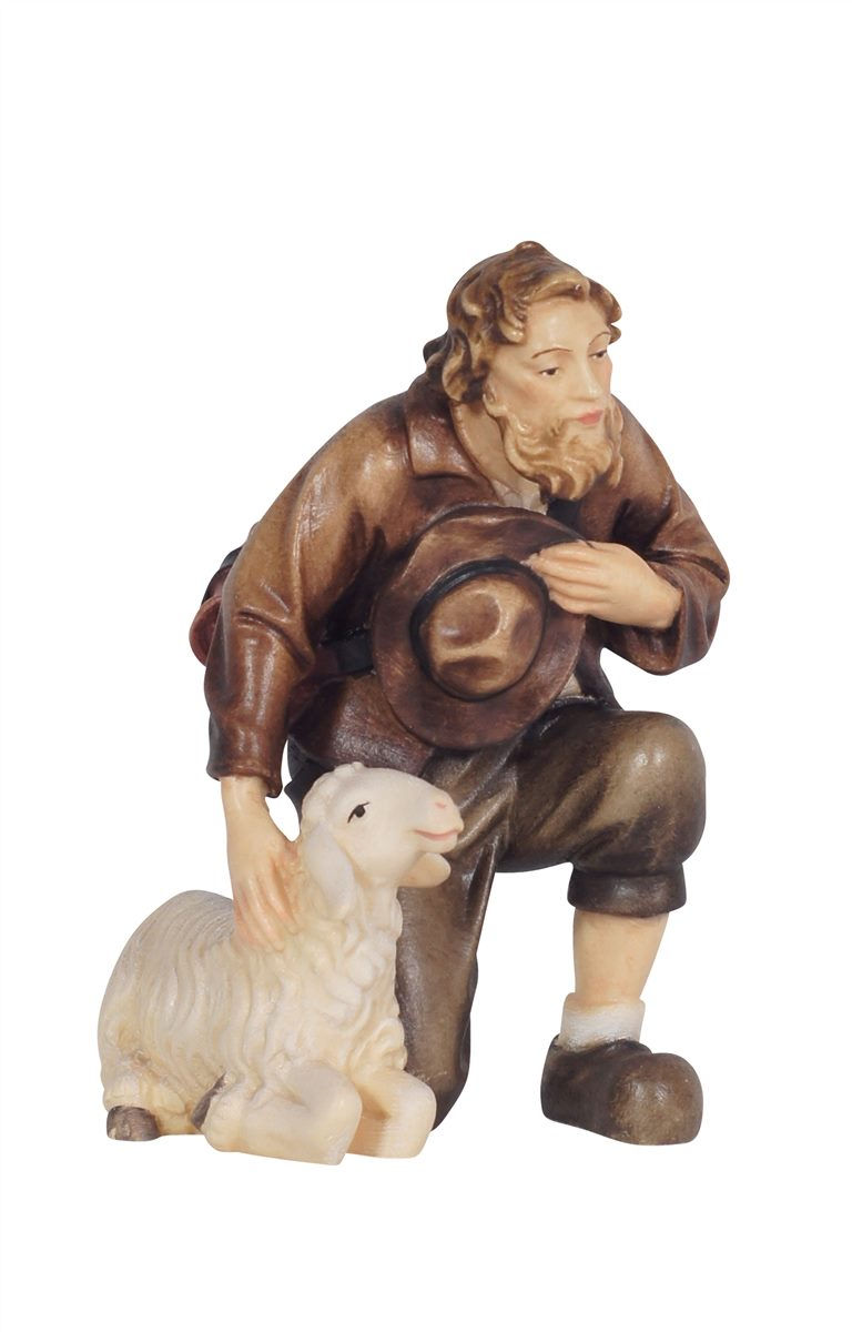 Kostner kneeling shepherd with Sheep