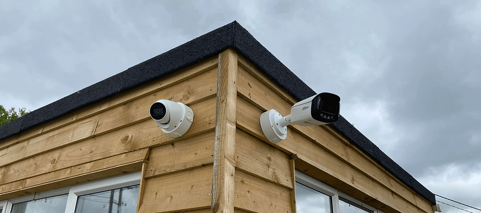CCTV cameras installed on a rural outbuilding in Wiltshire
