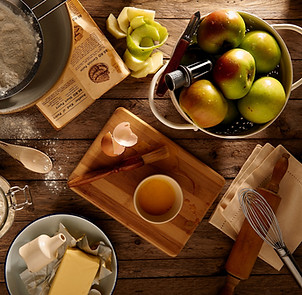 Herstellung von Apfelkuchen