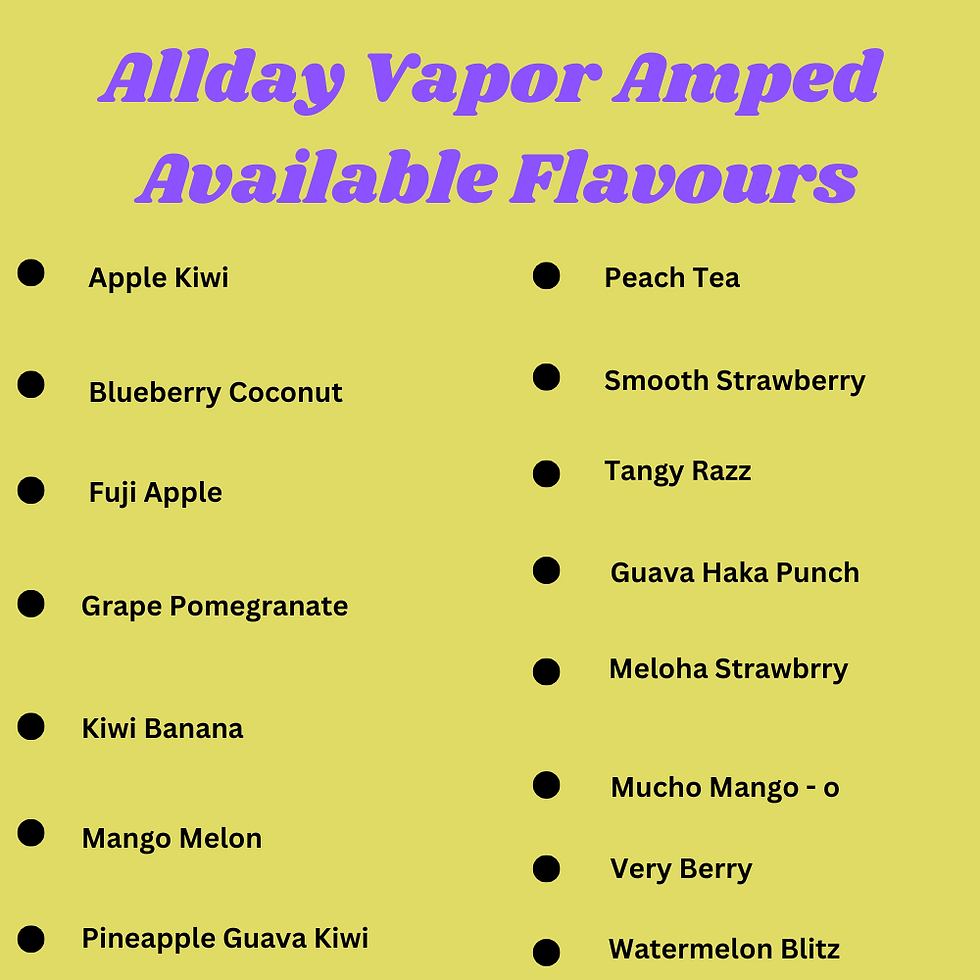 Allday Vapor Amped E Liquid - All Flavours | KingVapes
