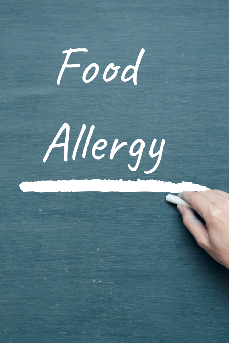 food allergy spelled out on a chalkboard