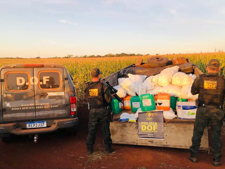 Polícia apreende carga milionária de agrotóxico ilegal na fronteira com Paraguai 