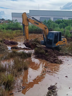 Concluída a limpeza no piscinão a pedido do vereador Patrick Ribas