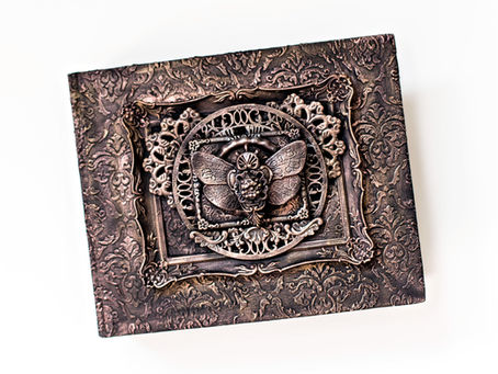 Black Gesso and Art Alchemy wax