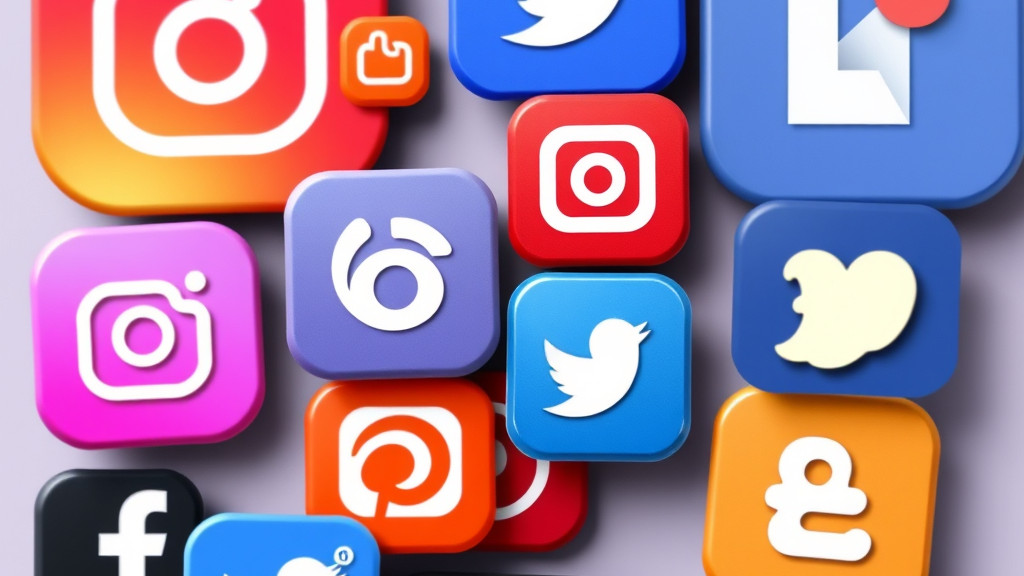 Iconos de diversas aplicaciones de redes sociales, destacando la variedad de plataformas digitales populares en la actualidad.