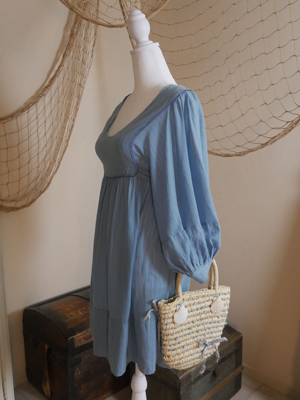 Thumbnail: Chloé Chic Vintage Peasant Beach Dress
