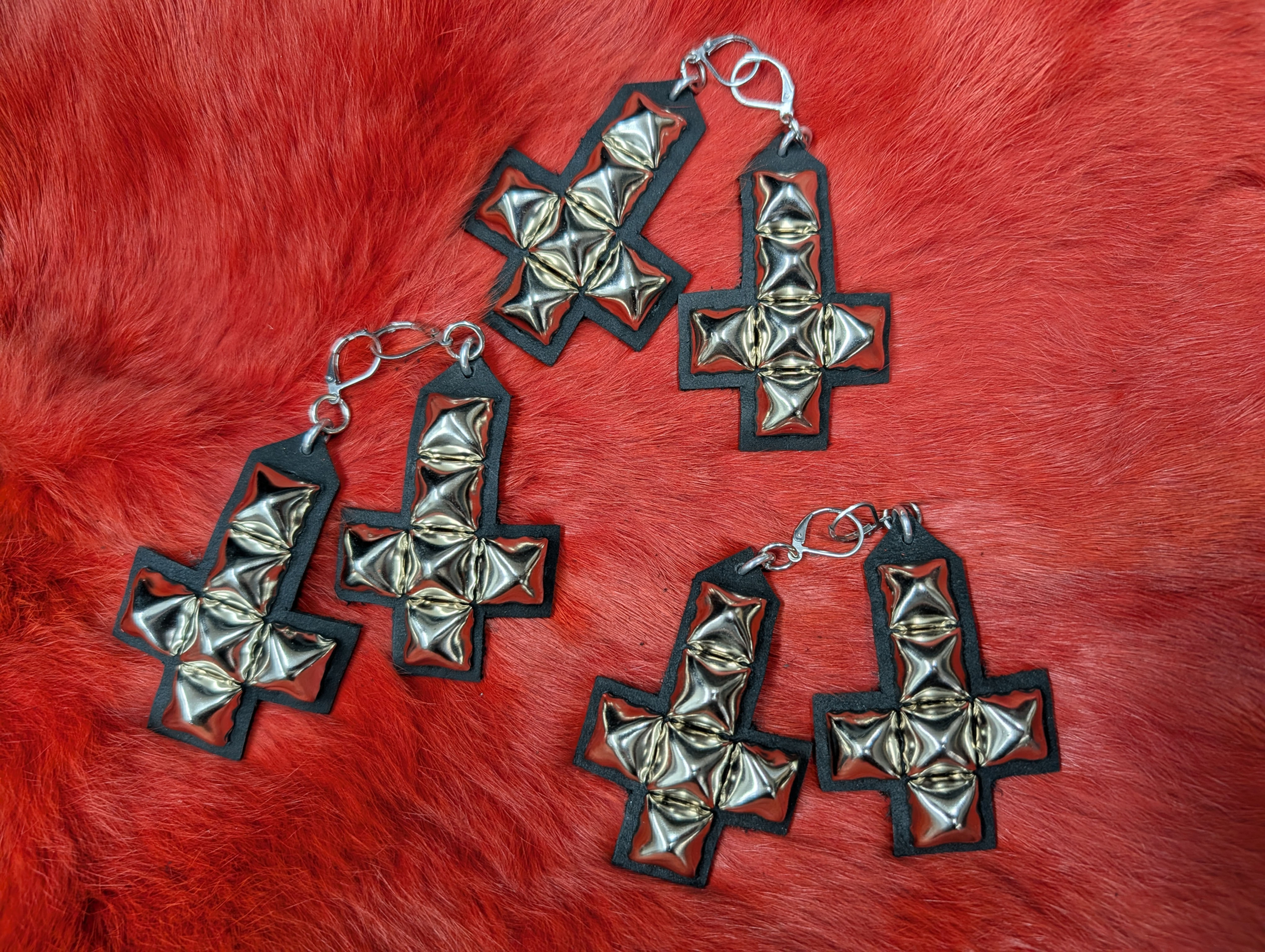 Blasphemme Inverted Cross Earrings