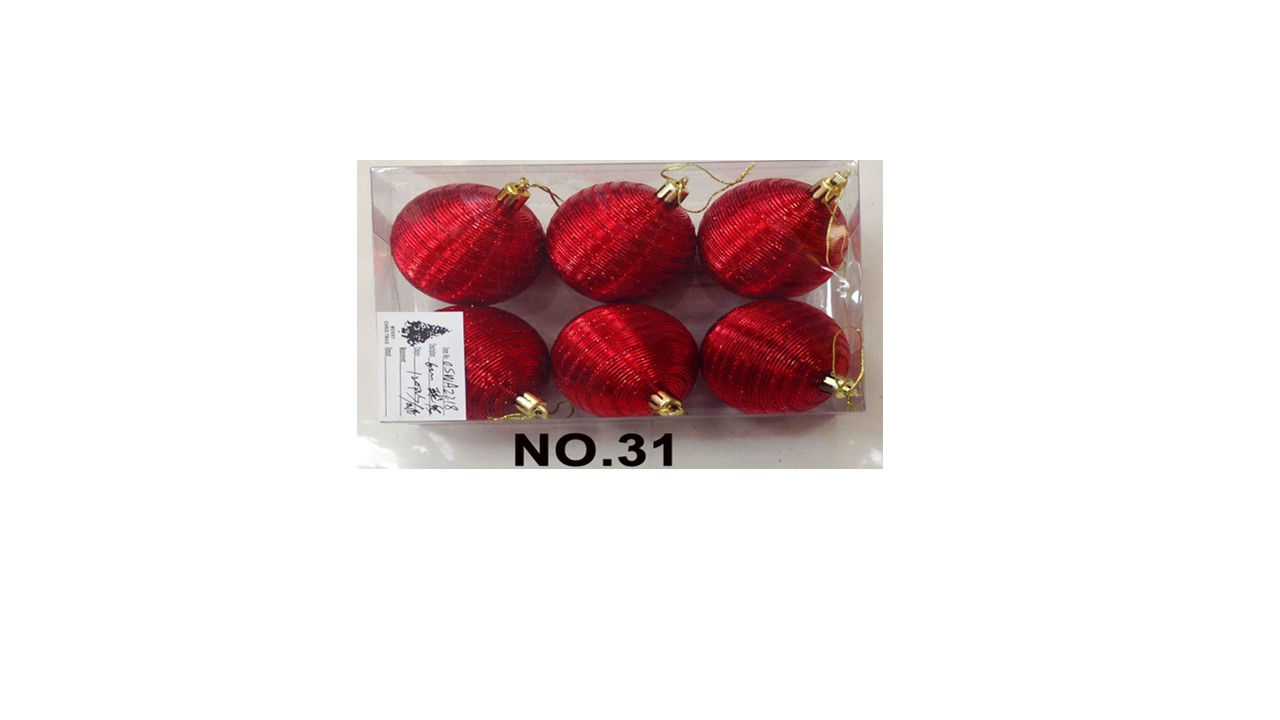 DN BOULE 6CM X6 SRTIEE ROUGE BTE RODO