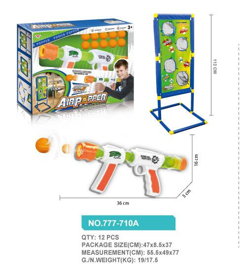 ARME PISTOLET SOFT AIR POPPER+BALLES+TABLEAU CIBLE GB PUB20