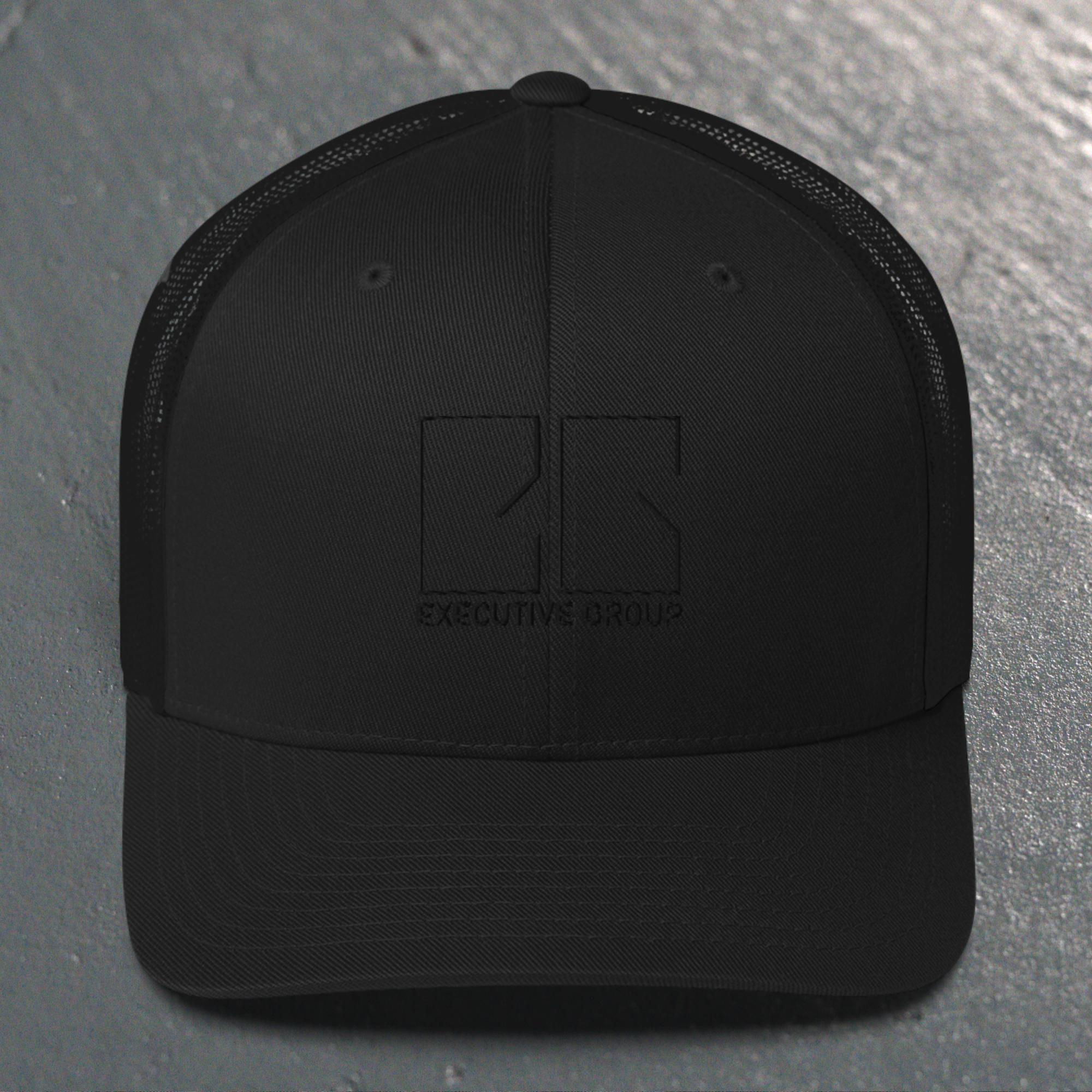 Black executive training group hat with cqb room clearing logo