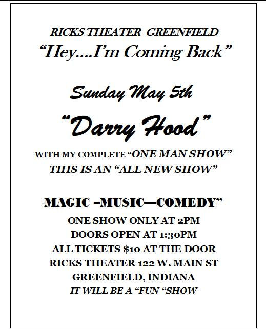 Darry Hood - One Man Show