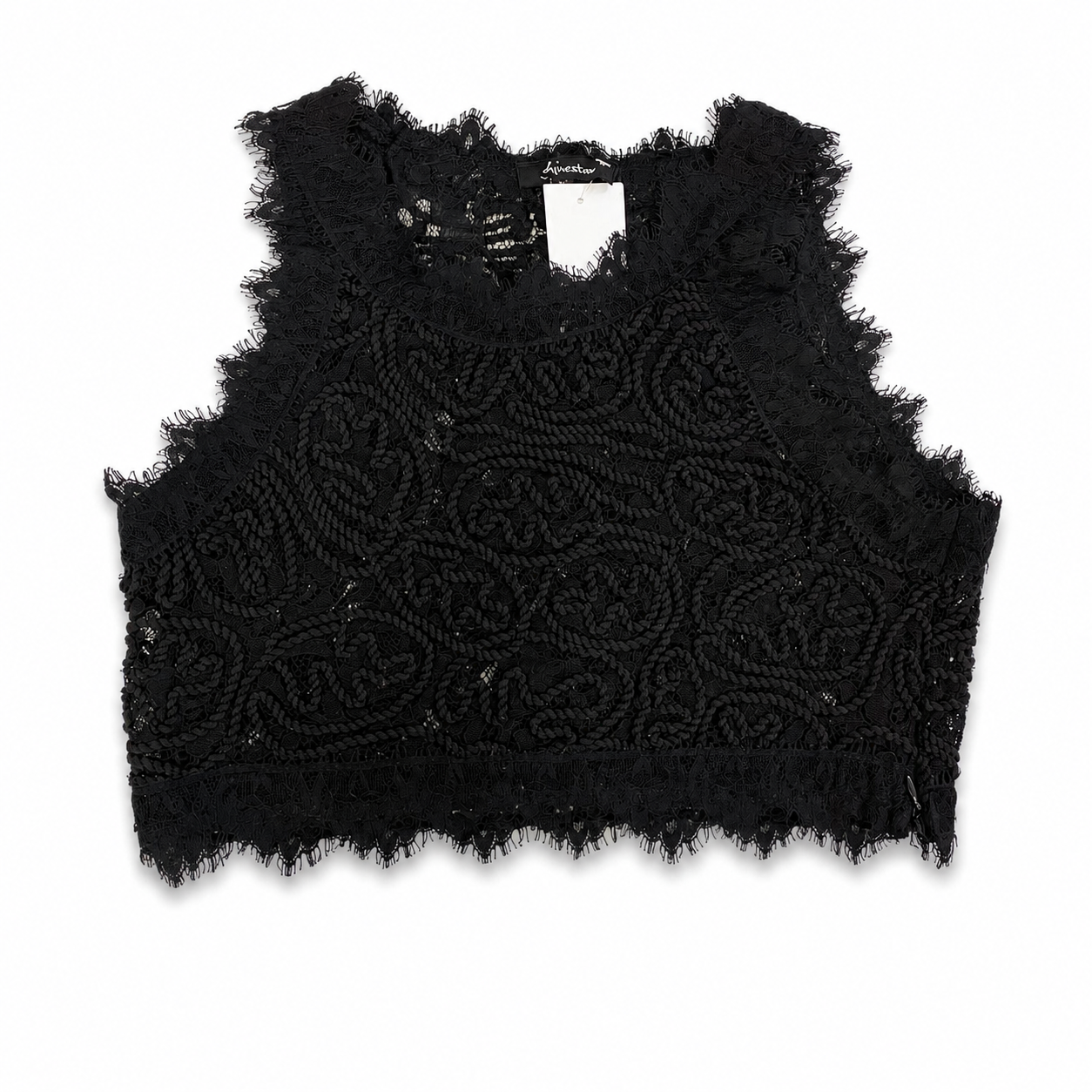 Croptop Negro De Encaje Shinestar S