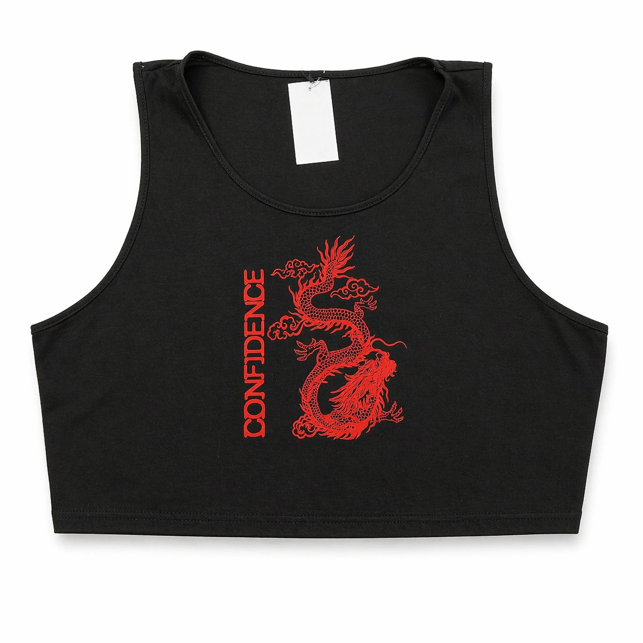 Crop Top Negro Dragón G