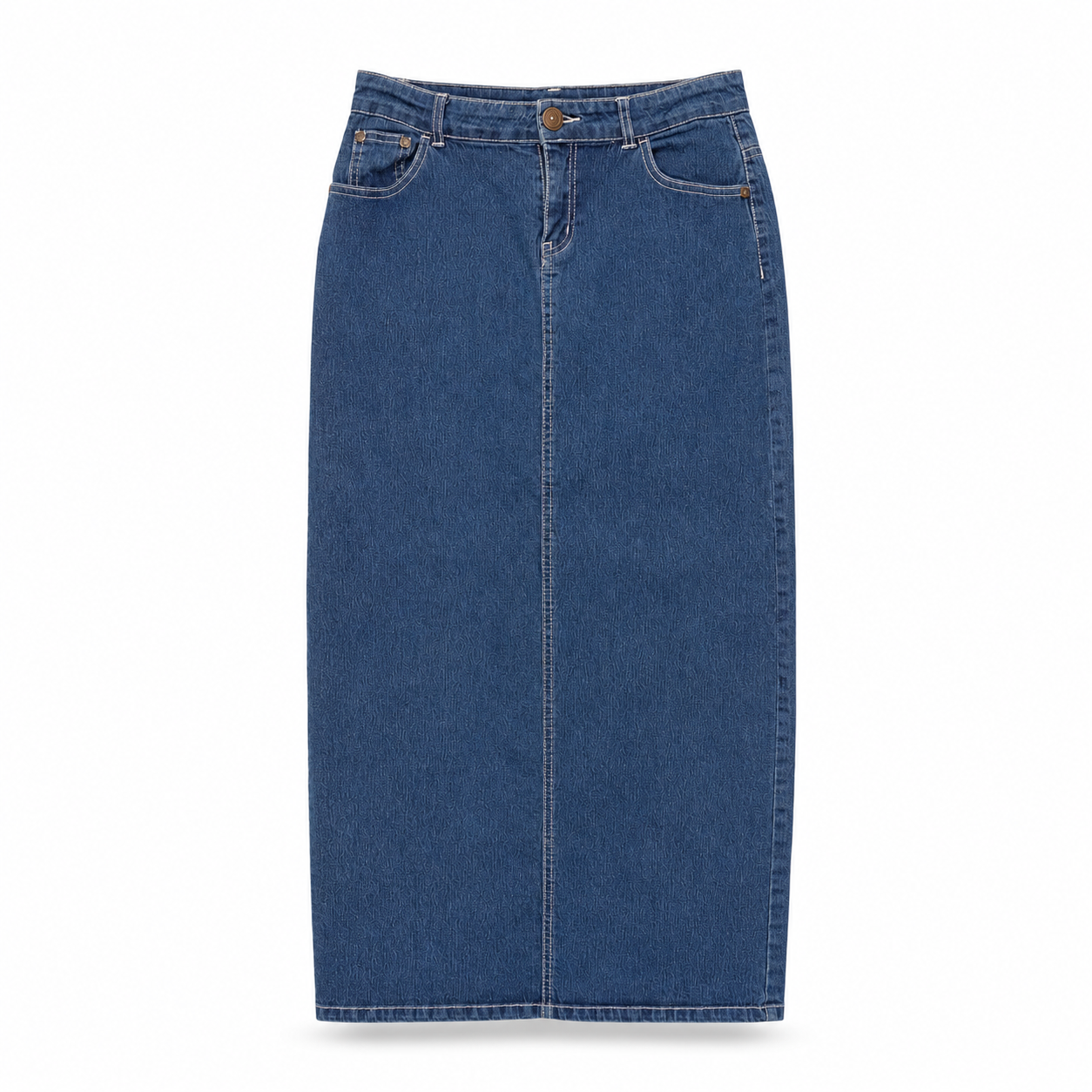 Falda Midi Mezclilla Azul A La Cintura LoveSweet Talla S