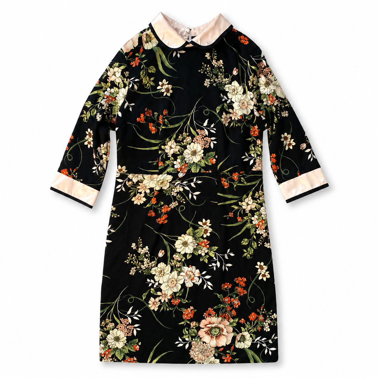 Vestido Coquette Floral Negro Apostrophe Talla M