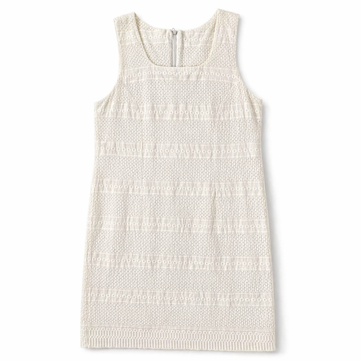 Vestido Corto Bordado Blanco M