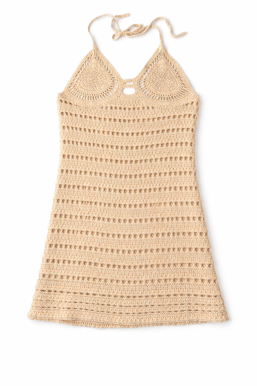 Vestido Corto Playa Beige Bordado Asos Talla G