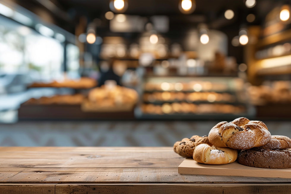 Ambiance du tea room, couleur chaude rappelant les bonnes odeurs d une boulangerie