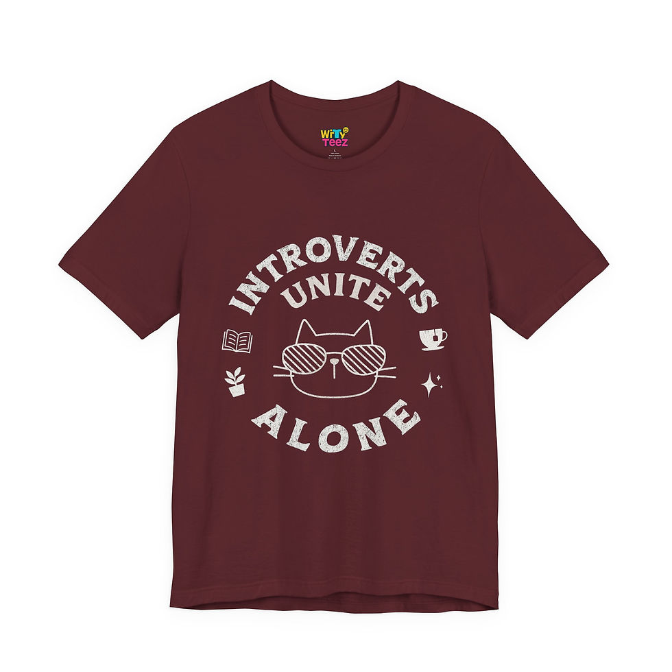 Thumbnail: Introverts Unite Alone Funny Introvert Unisex T-Shirt