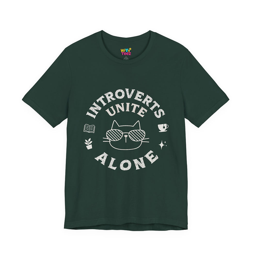 Thumbnail: Introverts Unite Alone Funny Introvert Unisex T-Shirt