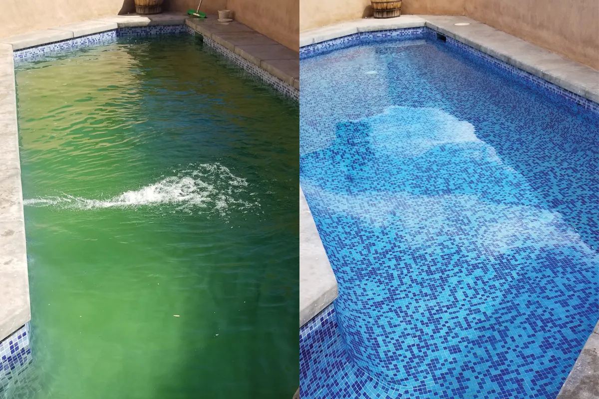 before and after pool service