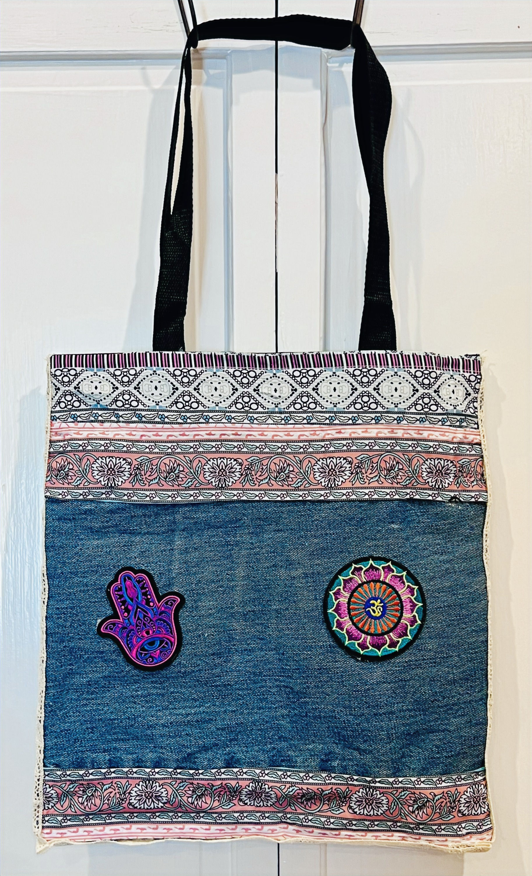 Fabric & Jean Medium Tote Bag