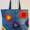 Thumbnail: Multi-Colored Granny Squares Large Tote Bag 2