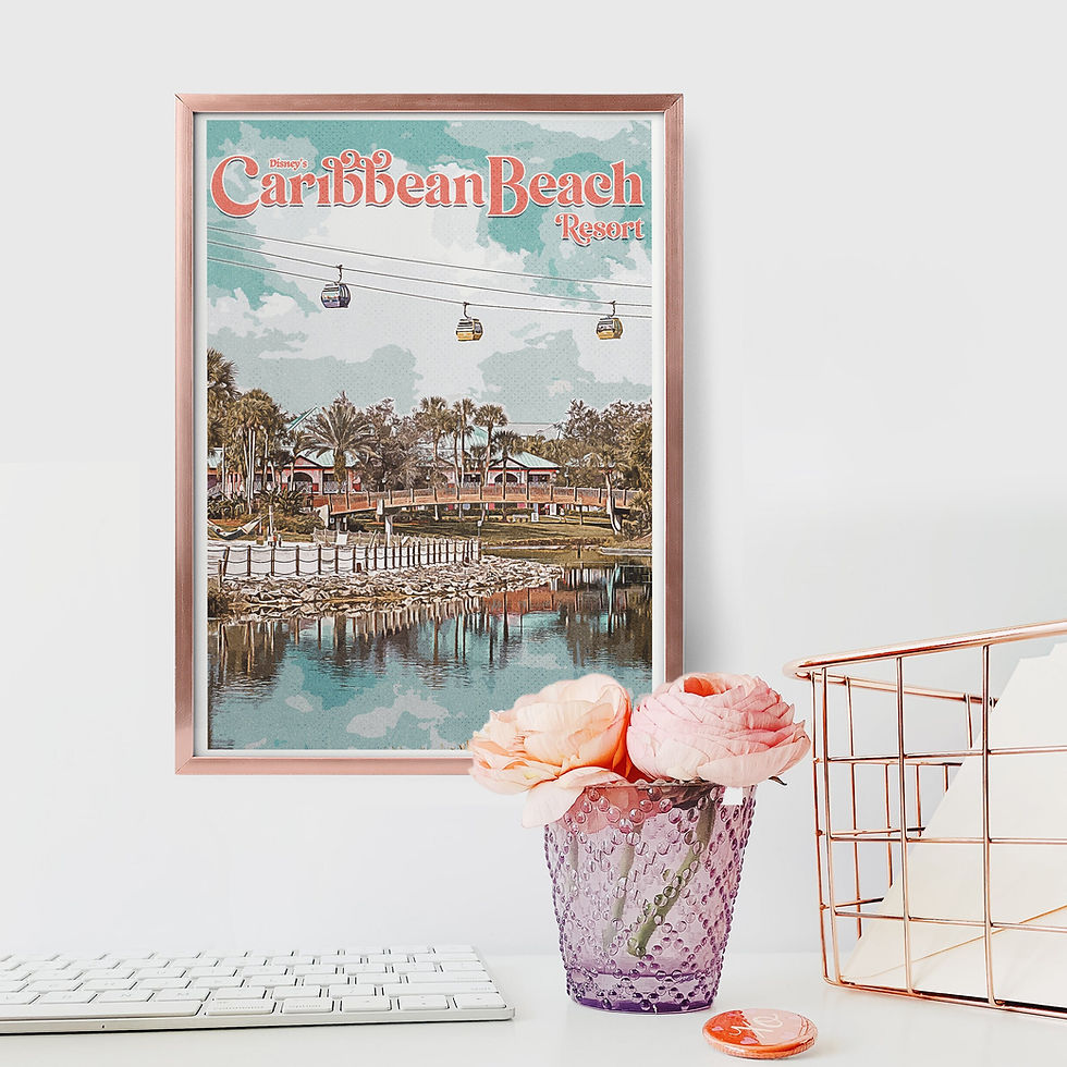 Caribbean Beach Resort Retro Poster, Walt Disney World, Disney Poster