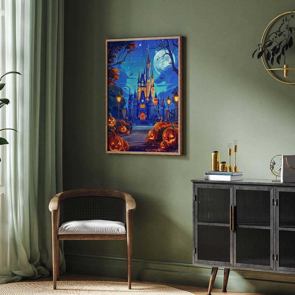 Thumbnail: Cinderella Castle Halloween Pumpkin Print, Disney Halloween Poster, Disney Print, Disney World, Disney Halloween Print, Disne