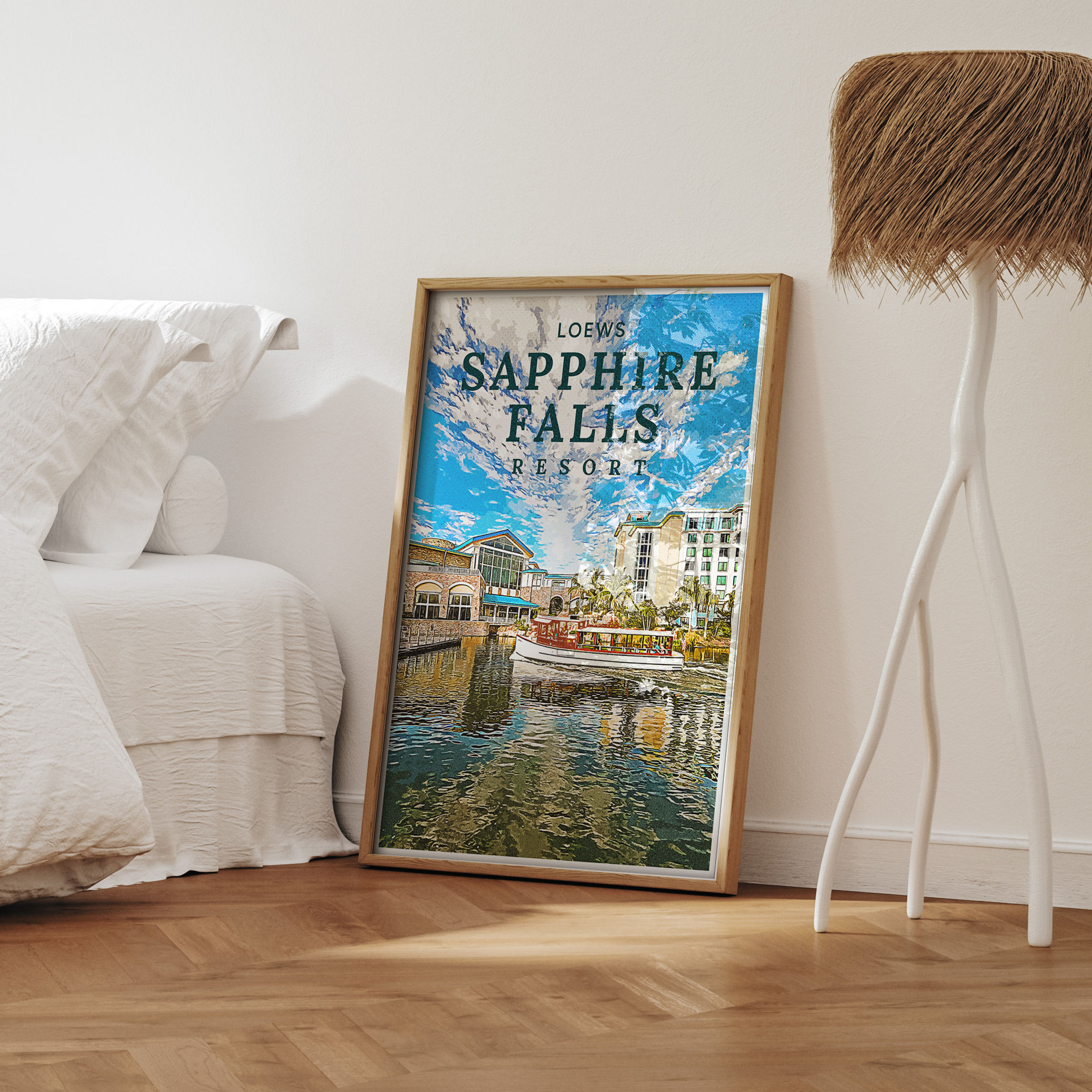 Retro Lowes Sapphire Falls Resort Print, Universal Orlando Travel Poster, Theme Park Souvenir Art, Universal Orlando Resort,