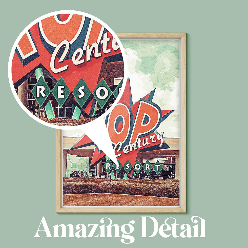 Thumbnail: Disney's Pop Century Resort Print, Walt Disney World, Disney Poster