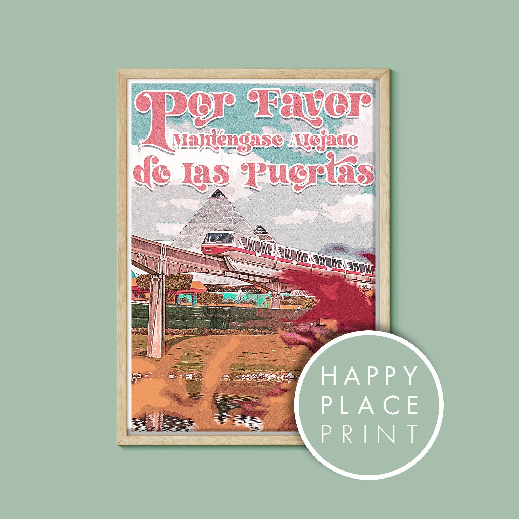 Walt Disney World Monorail Spanish Retro Poster,