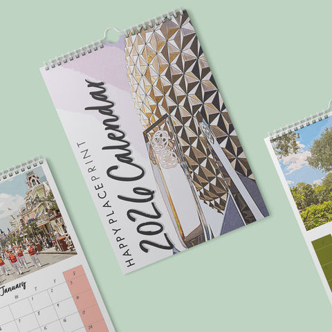 2026 Walt Disney World Retro Calendar - Happy Place Print