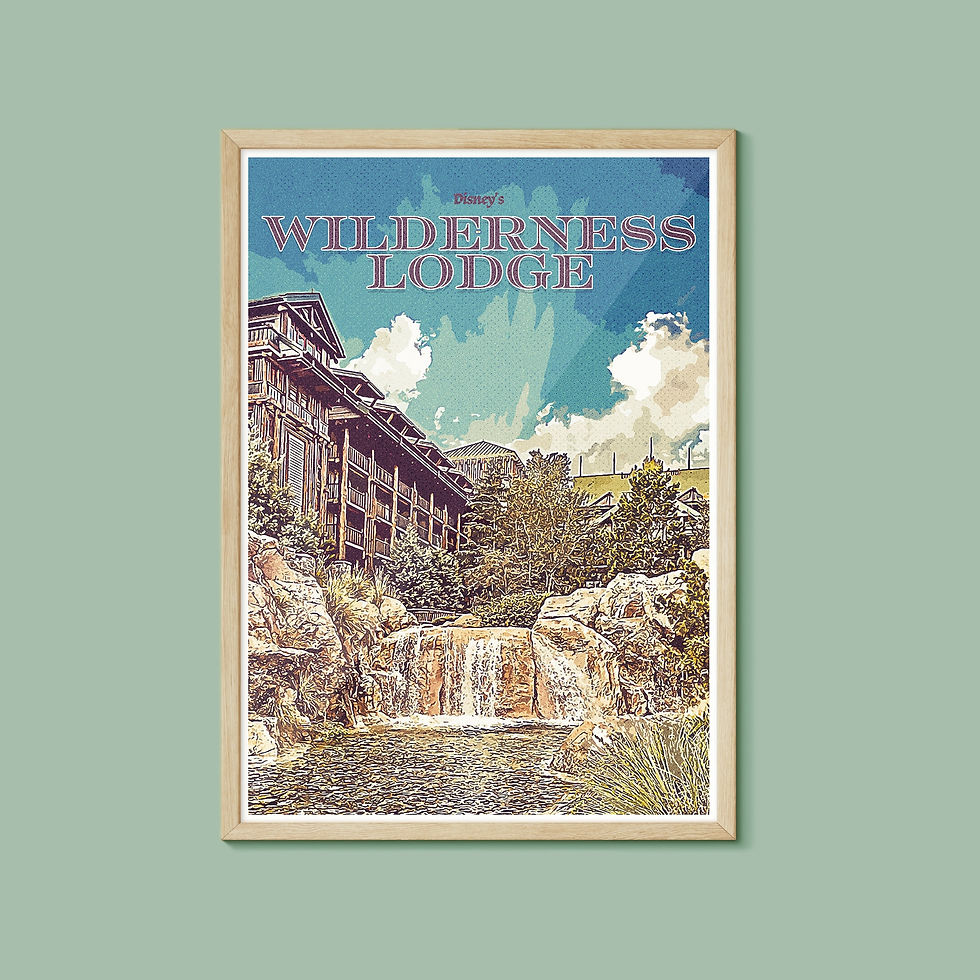 Disney's Wilderness Lodge Resort Retro Poster, Disney Print, Walt Disney