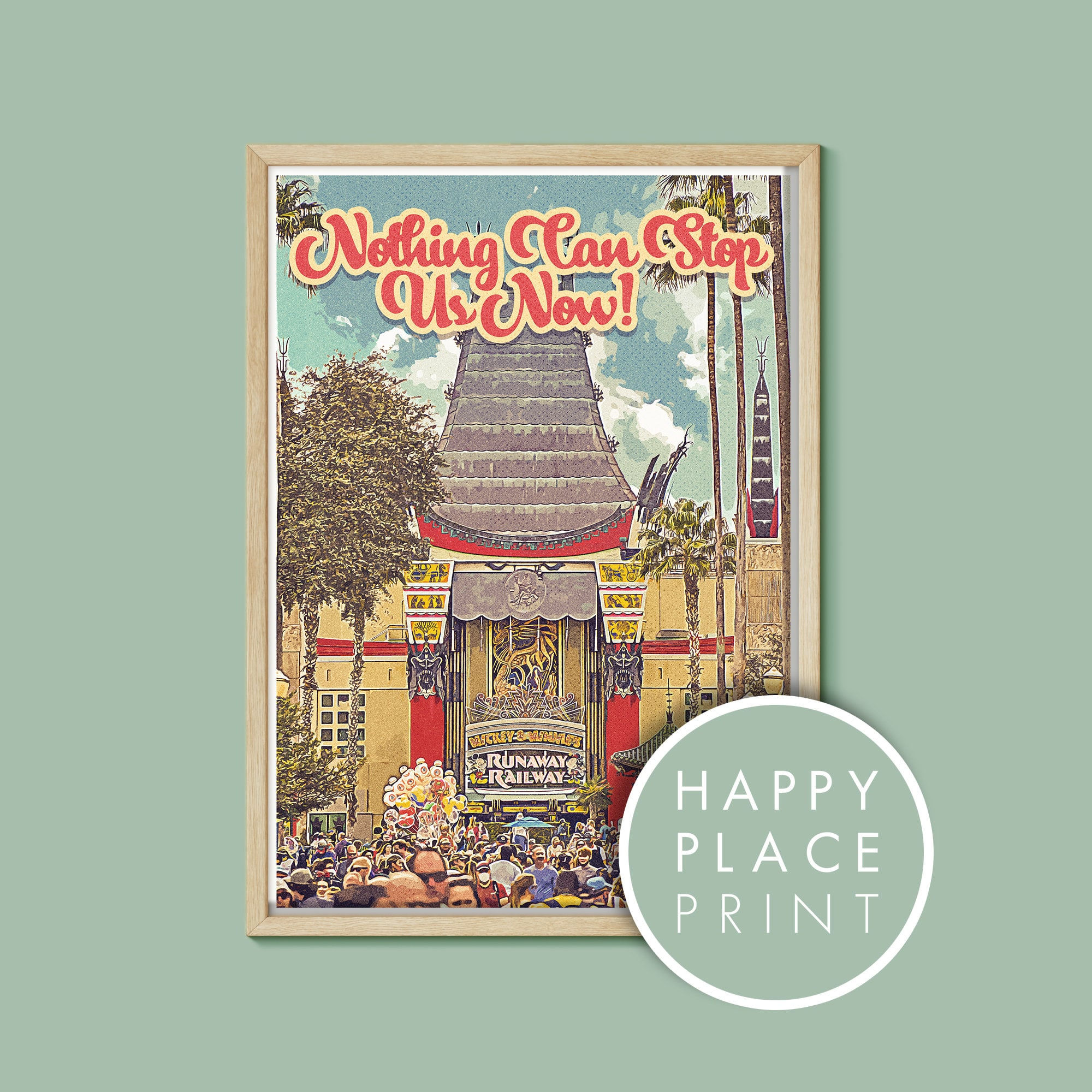 Mickey and Minnies Runaway Railway Retro Poster, Disney Print, Walt Disney World
