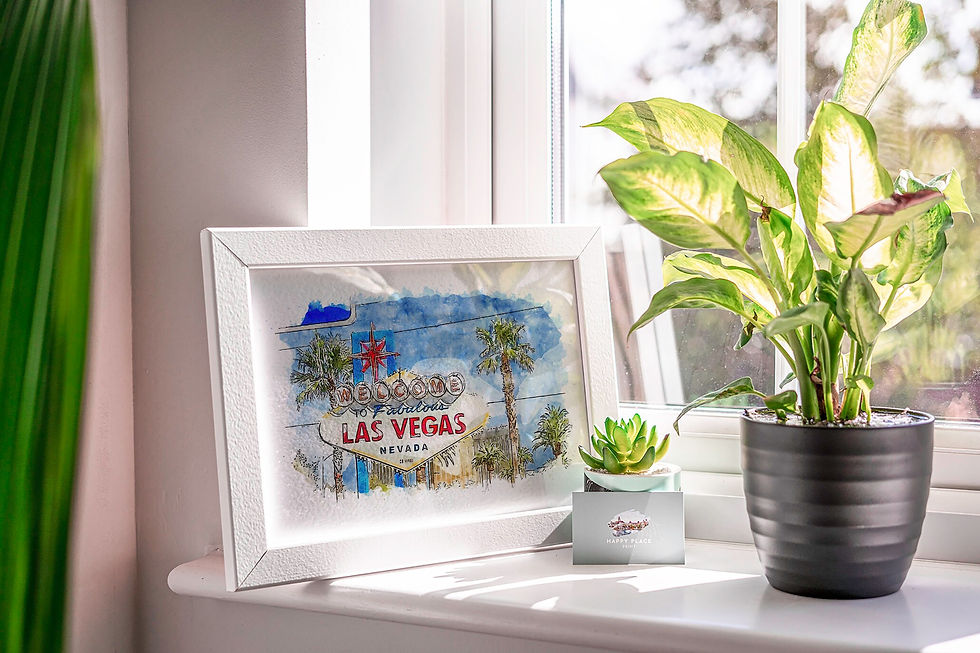 Las Vegas Watercolour Print, Viva Las Vegas Print