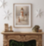 Christmas Vintage Snowman Family Poster | Festive Wall Art | Antique Oil Painting Style | A1 A2 A3 A4 A5 | Christmas Print |