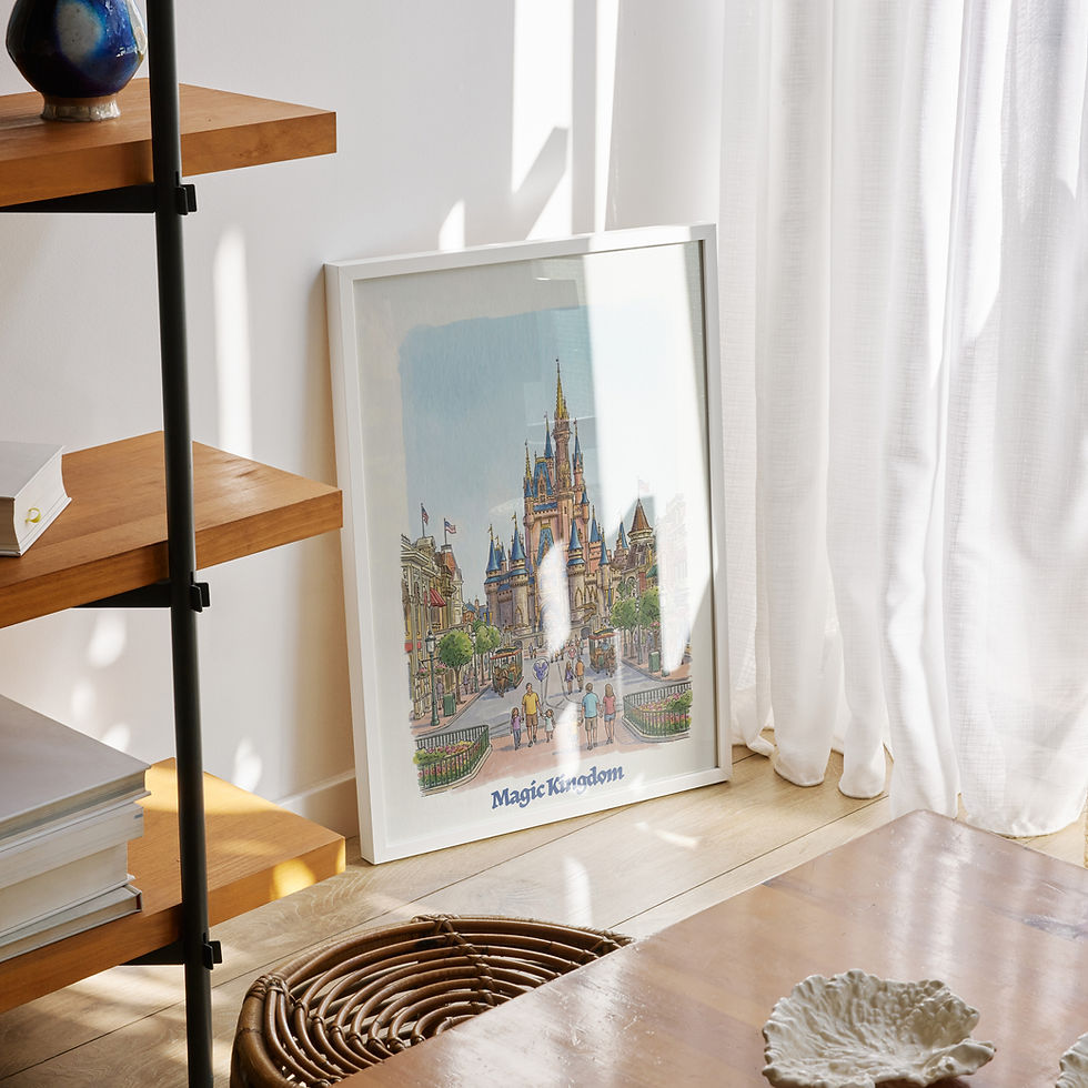 Illustration Disney Castle Print - Magic Kingdom Wall Art
