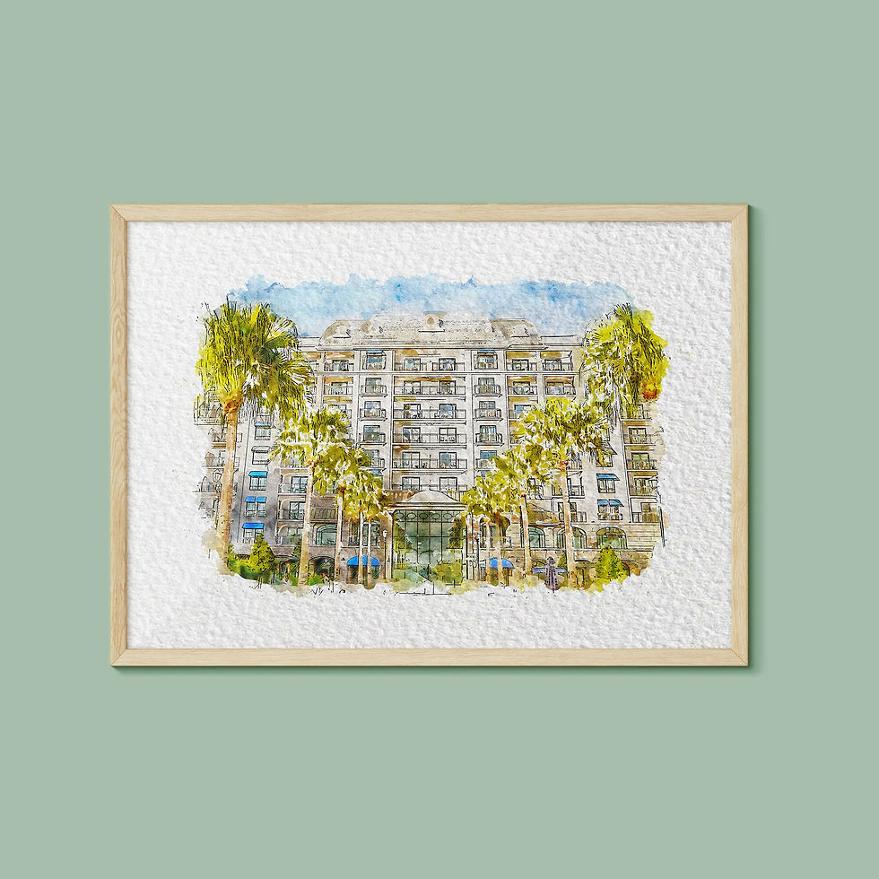 Disney's Riviera Resort Watercolour Print, Disney Print, Walt Disney World