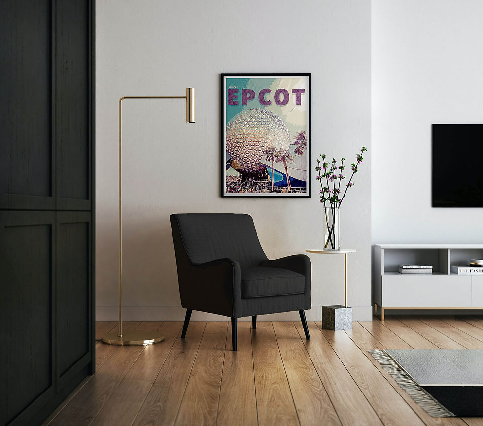 Epcot Retro Poster, Walt Disney World, Disney World Posters