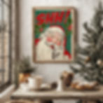 Christmas Wall Art: Retro Santa 'Shh!' - Vintage Holiday Decor