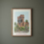 Thumbnail: Hollywood Tower Hotel Disney print in a dark styled interior