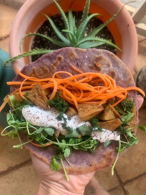 Sweet Potato Tortillas with Spicy Ulu