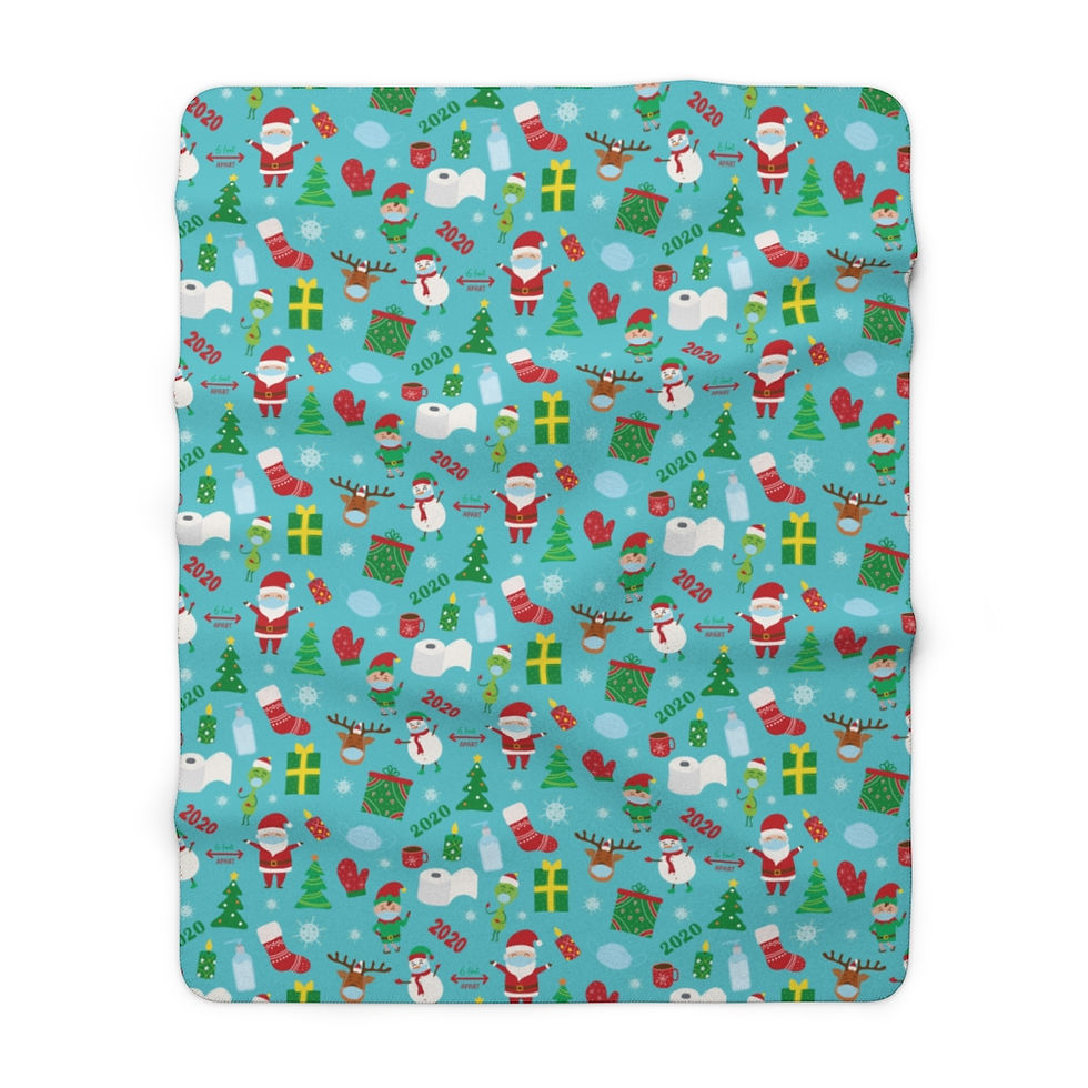 Thumbnail: 2020 Christmas Sherpa Fleece Blanket - Turquoise