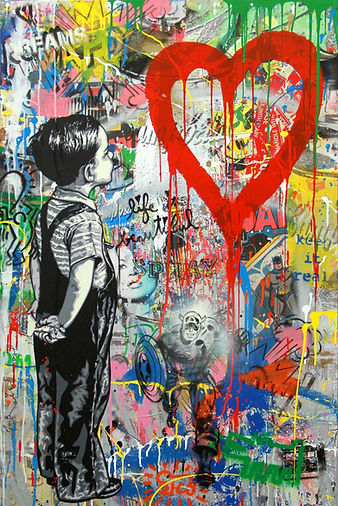 Mr.Brainwash - With all my love - 2019 - silkscreen and mixed media on canvas - handsigned