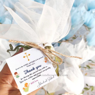 Baptism Return Gifts - Scented Soy wax Mini Jar Candles - personalized gifts - Candles with a K