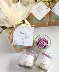 PEONY VOTIVE JAR CANDLES FOR BAPTISM RET